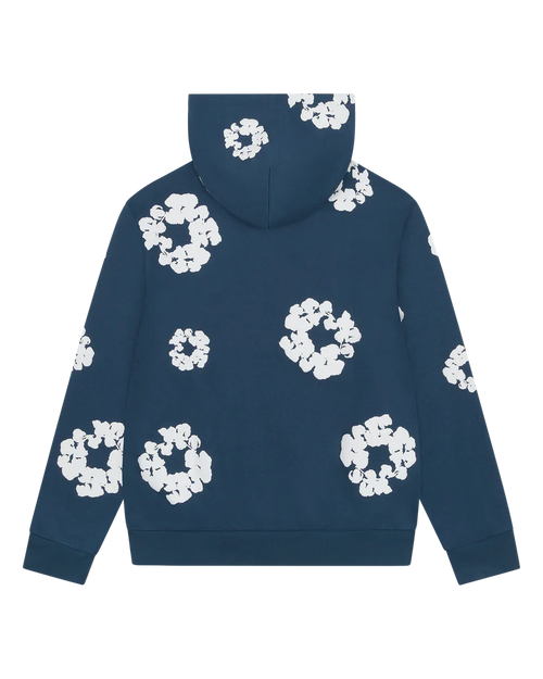 Hoodie Cotton Wreath Zip Navy